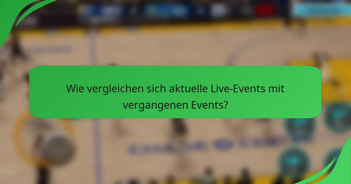 Wie vergleichen sich aktuelle Live-Events mit vergangenen Events?